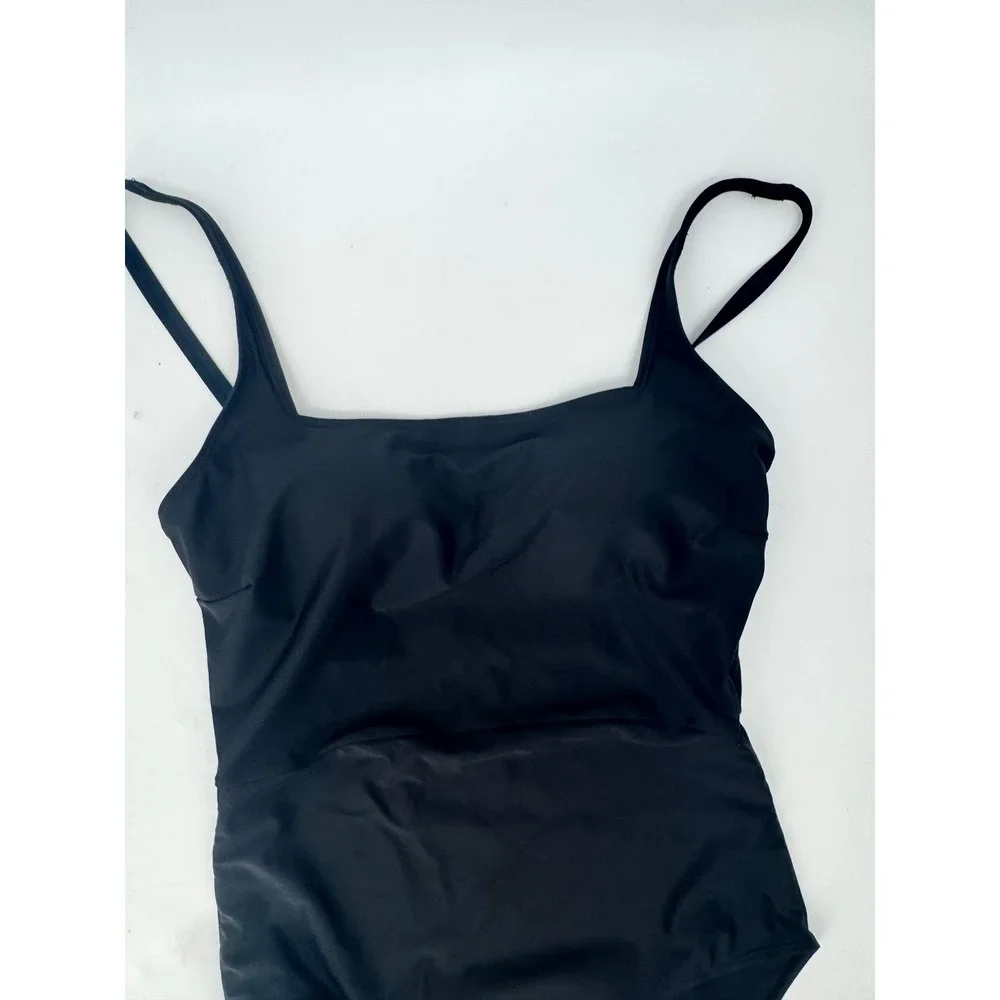 Summersalt One Piece Swimsuit Women Size 4 Black Square Neck Adjustable Straps